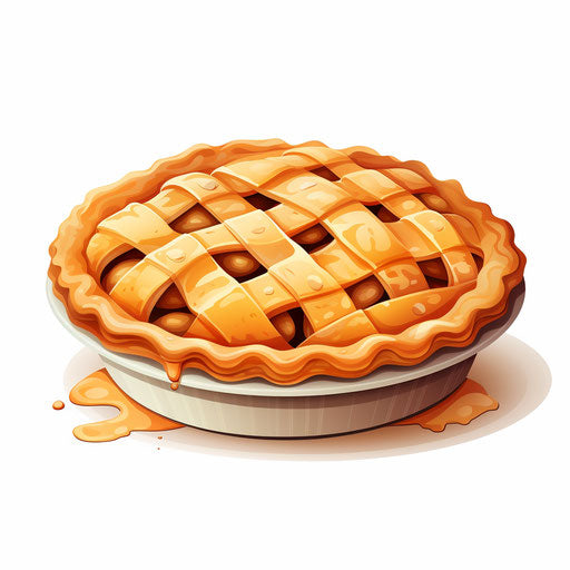 Apple pie as a Minimalist-style clipart, on white background