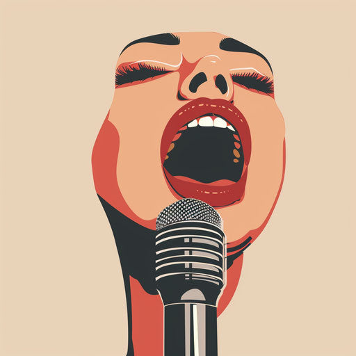 Photo realistic voice clipart on a flat white background