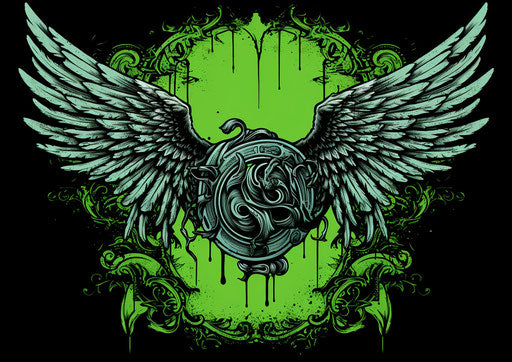 Supernatural wings in green and black