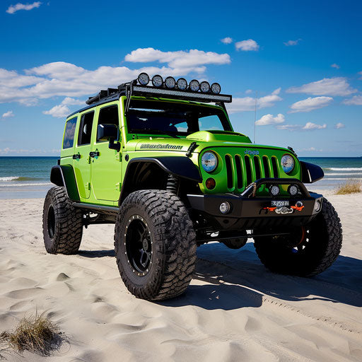 Classic bright green off-road vehicle