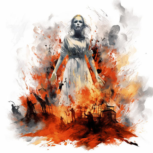 Impressionistic horror clipart on white background