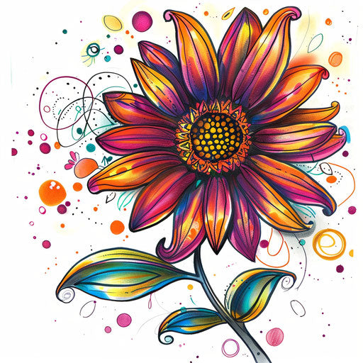 Pop art inspired November birth flower tattoo design