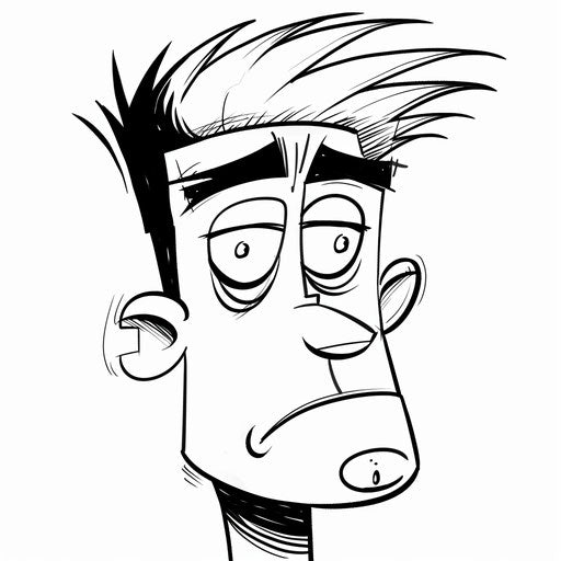 Cartoonish face with exaggerated features, Butch Hartman style