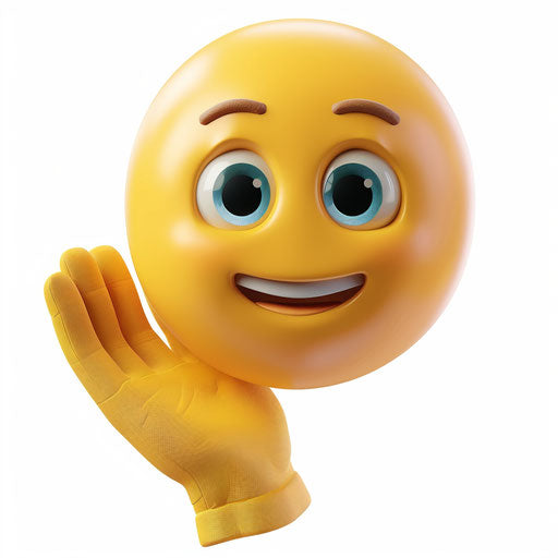 Smiling open hand waving in friendly gesture