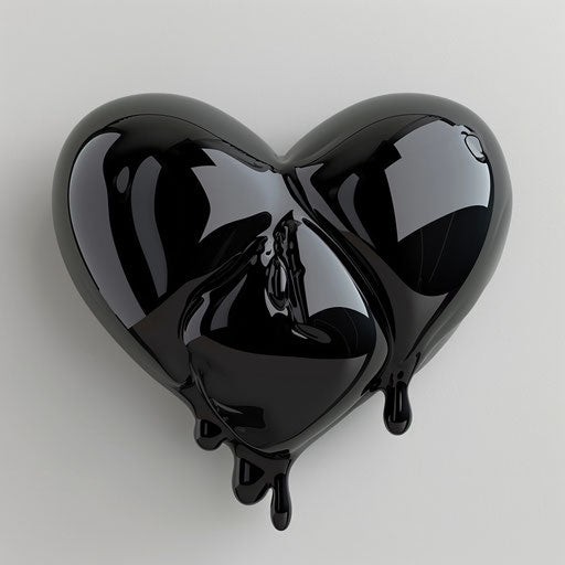 Black heart on transparent background, in #screenshotsaturday style