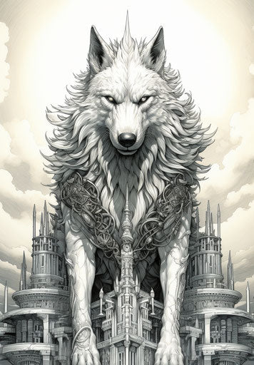 The wolf on a stallion's head