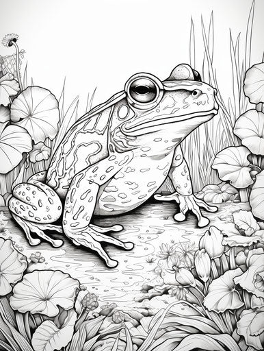 Frog coloring page: frog coloring pages