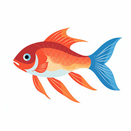 Minimalist-style fish illustration on white background