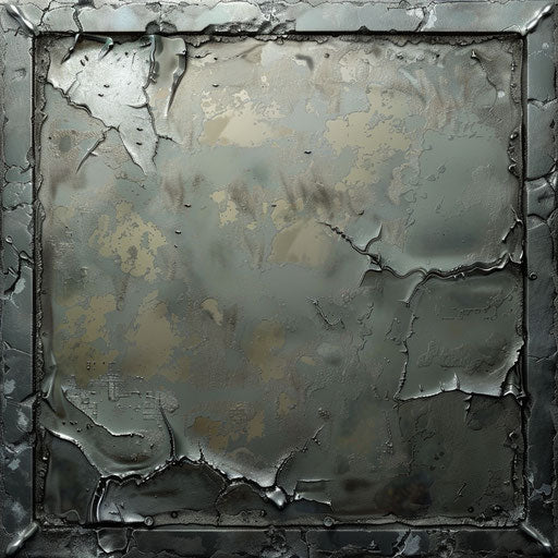 Square clipart with flat random background, metallic sheen