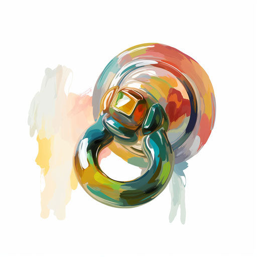 Pacifier clipart in the style of Impressionistic Art