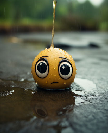 Sad emoticon, I am ok, artistic style