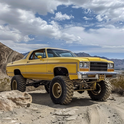 1976 Malibu Classic with oversized tires ready for desert adventure