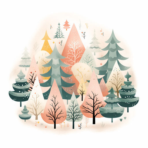 Holiday clipart in the Pastel Colors Art style, on white background