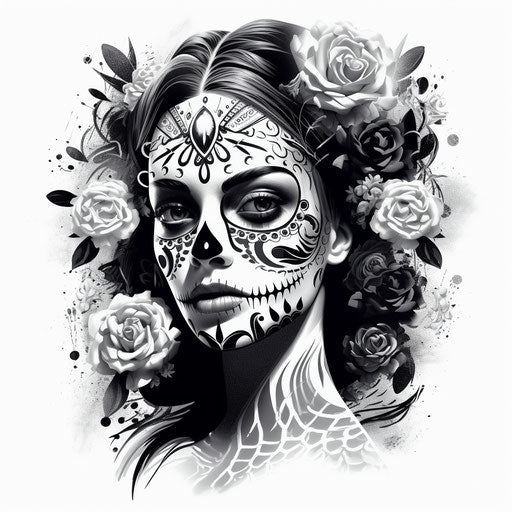 The girl of the day tattoo, traditional art in vector