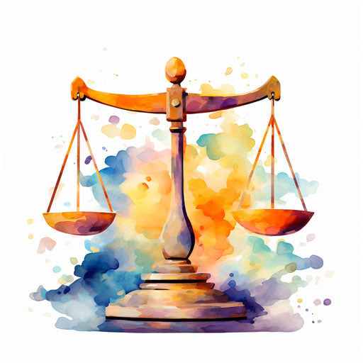 Scale clipart in the style of Impressionistic Art, on a white background