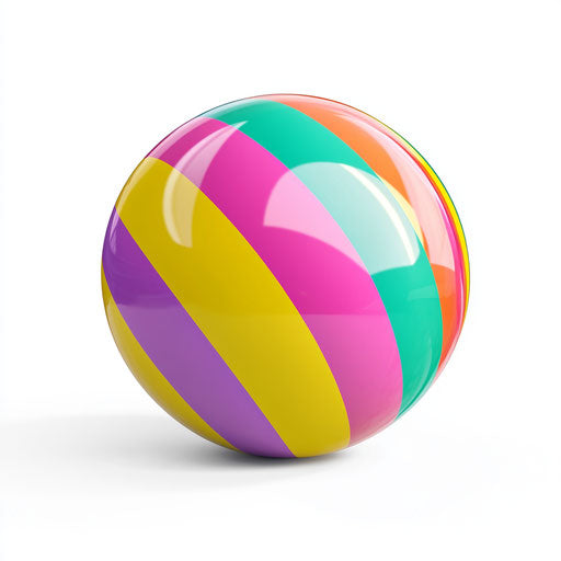 3D Bouncy Ball on flat white background