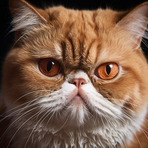 Exotic shorthair cat closeup of the face