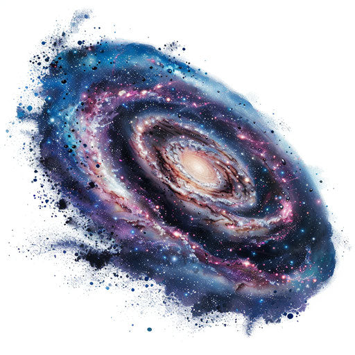 Realistic galaxy tattoo design, depicting a detailed Milky Way with deep space realism