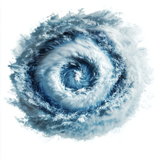 3D hurricane on white background, isolated clipart