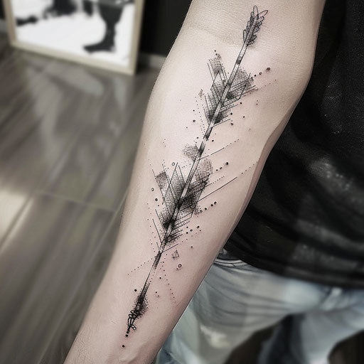 Digital pixel arrow tattoo in pixels