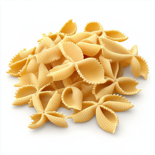 3D pasta on flat white background