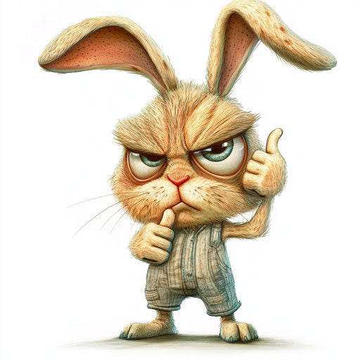 Print-Ready Bunny Caricature Clipart in PDF Format