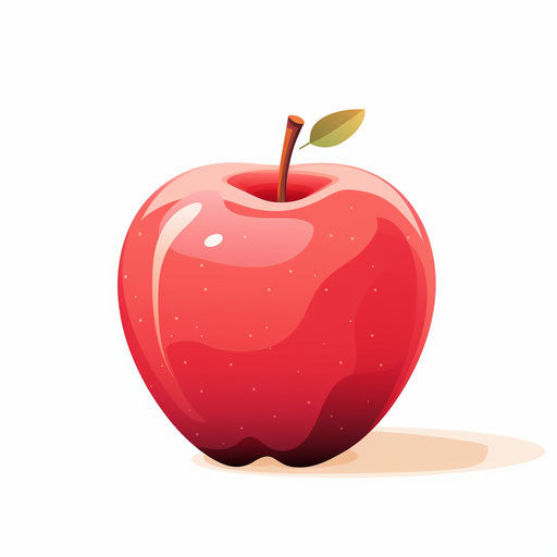 Minimalist style apple clipart, on a white background