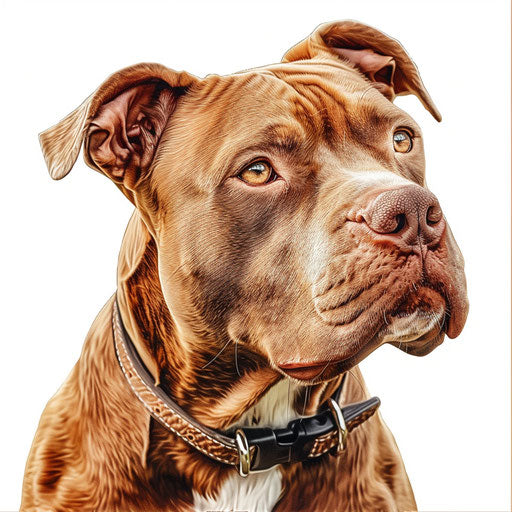 Realistic pitbull clipart with flat white background