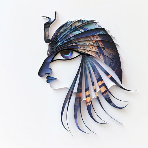 Contemporary Eye of Horus tattoo concept with 3D effects