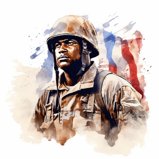 Veterans Day clipart in the style of Impressionistic Art, on a white background
