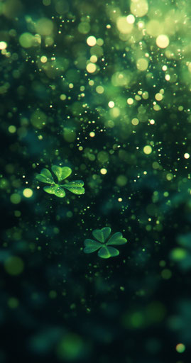 Shamrock, St. Patrick's Day theme, bokeh background, phone wallpaper