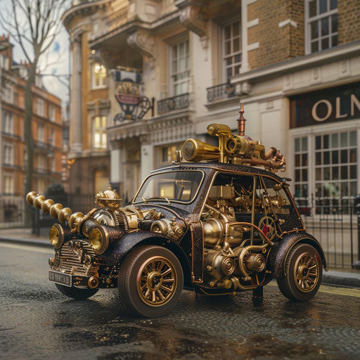 Steampunk Mini Cooper in Victorian London