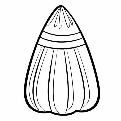 A candy corn outline, great for easy coloring