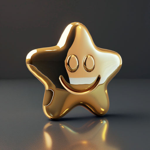 Imitated smiley face star, emotionally complex, smooth and shiny style