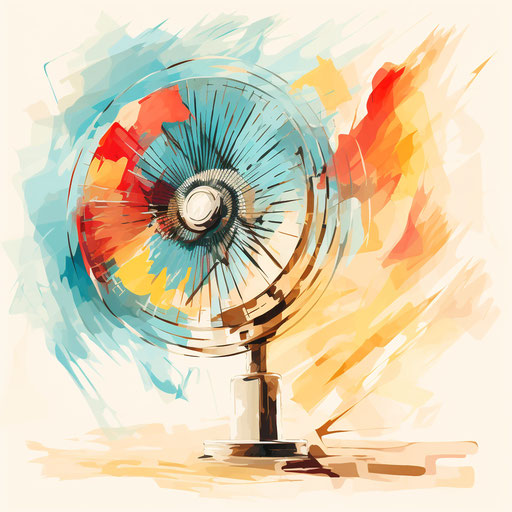 Electric fan clipart in the style of Oil painting