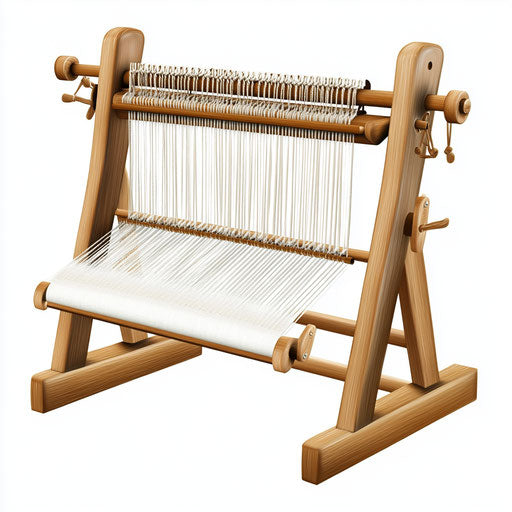 3D Fabric Loom on flat white background