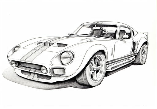 Sports car with striped coloring