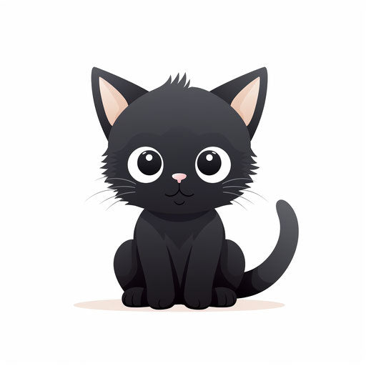 Minimalist style cat drawing on white background