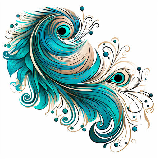Peacock feather coloring page in ornate simplicity style