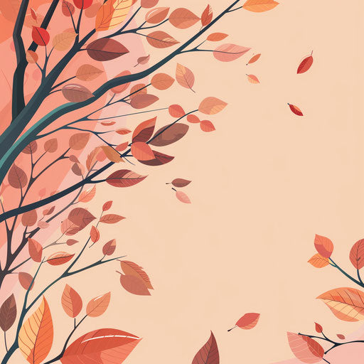 Realistic autumn palette on dusky rose background