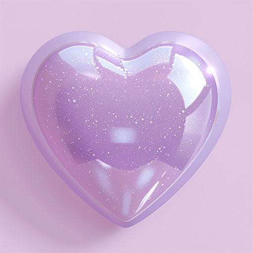 Heart outline clipart with realistic touch on flat lavender background