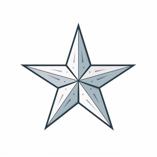 Christmas star clipart in Minimalist style on white background