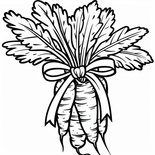 Bundle of carrots with ribbon