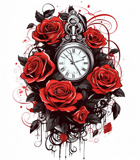 Pocket watch with roses