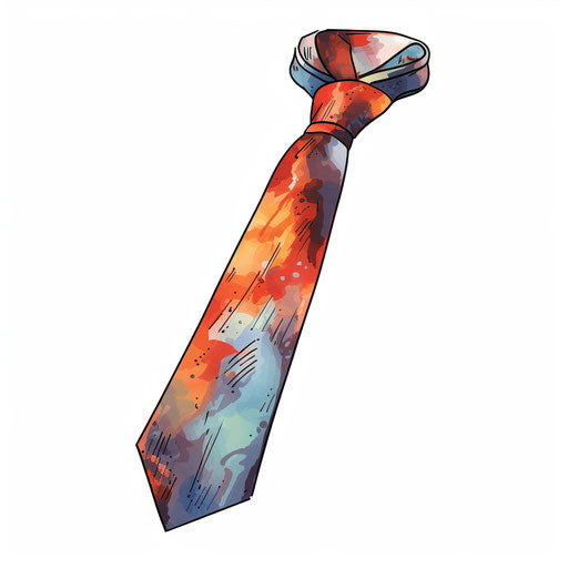 Tie clipart in the style of Oil painting