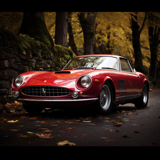 Classic front view of the Ferrari GT