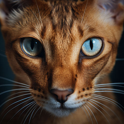 Oriental shorthair cat closeup of the face
