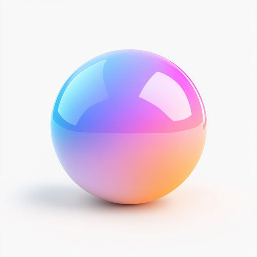 3D Bouncy Ball on flat white background, isolated clipart