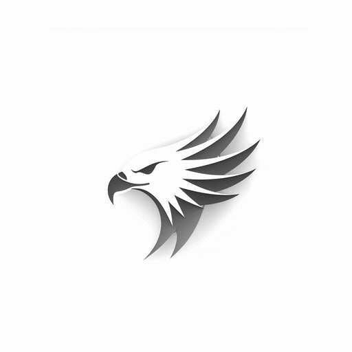 Sleek eagle logo in monochrome colors on white background