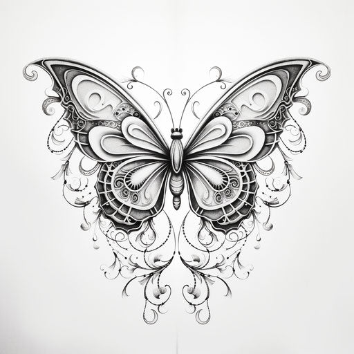 Engraved butterfly tattoo designs
